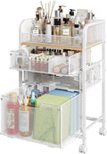Hongtamoya Makeup Organizer Cart with Drawers, Floor Skincare Organizers Make Up Organizers Vanity Organizer Cosmetic Display Cases Holder for Skin Care Perfume Nail Polish Brush Hair Tool, White
