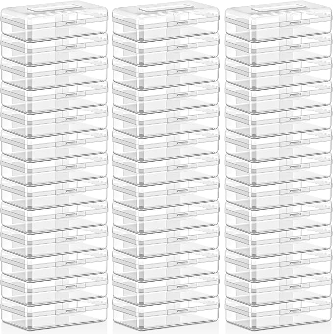 Blulu 50 Pack Large Plastic Pencil Case Box Clear Pencil Boxes Bulk Hard Crayon Box Storage with Snap Lids 8.1 x 4.7 x 2.2 Inch Painting Organizer Classroom Stationery School Supplies (Clear)