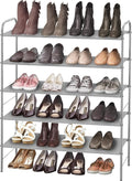 Simple Houseware 5-Tier Shoe Rack Storage Organizer, 15-24 Pairs, Grey | Space-Saving Shoe Shelf with Sturdy Metal Frame and Non-Woven Fabric Shelves for Entryway, Garage & Corridor