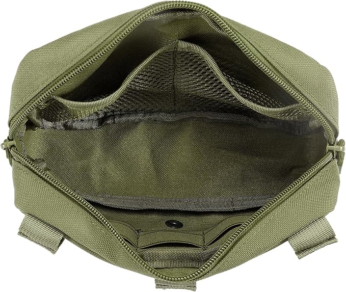FRTKK Tactical Molle Admin Pouch Utility Laser Cut EDC Tool Pouch Bag Horizontal Modular Pouches Include US Flag Patch and Keychain