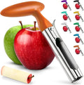 Zulay Kitchen Ultra Sharp Apple Corer Tool - Stainless Steel, Sharp & Serrated Blade Cores in Seconds - Easy to Use & Clean, Durable Apple Core Remover for Apples & Small Fruits - Orange