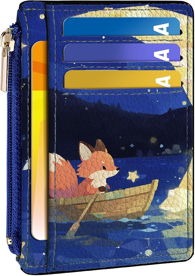 Tipmile Womens Credit Card Holder Wallet, Small Slim RFID Blocking Sleeve | Mini Tiny Cute ID Case, Minimalist Zipper Pocket Wallet, Thin Coin Purse, Mothers Gift