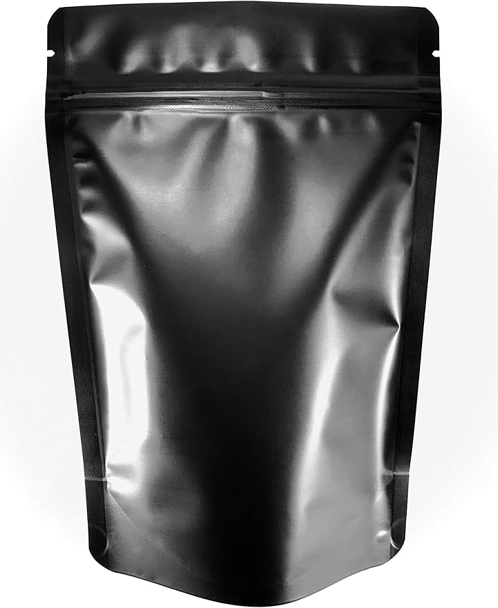 100 Pk Resealable Mylar Bags 4 Mil Stand Up Smell Proof Leak Proof Foil Pouch. Ultra Clear Window - Not Frosted or Foggy. Travel, Storage & Display. Food Grade ROYPACK (5" x 8" x 2.5")