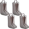 4 Pack Boot Bags for Cowboy Boots Storage Organizer Tall Style, Portable Travel Shoe Bags Protector Box Organizer with Handle for Cowboy Shoes, Dustproof Tote for Packing Travel and Daily Use