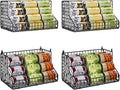 4 Pack Stackable Can Rack Organizer for Pantry Storage,Can Dispensers with 4 Adjustable Dividers, 2-Tier Metal Wire Basket Holds up to 84 Cans for Kitchen Cabinet Pantry, Black