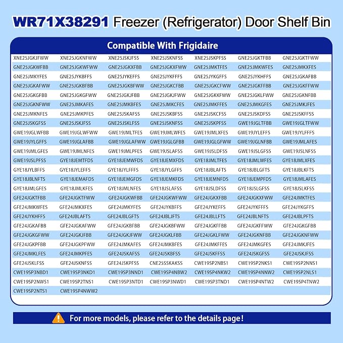 WR71X38291 Refrigerator Door Shelf Bin Compatible with GE GFE24JSKGFSS GYE18JSLKFSS GWE19JSLGFSS, WR71X38291 Refrigerator Shelf Door Module Replace WR71X25043 AP7186348