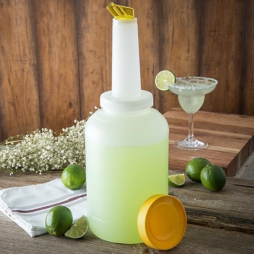 Carlisle FoodService Products Stor N' Pour Complete Gallon Bundler with Bottles, Necks, Spouts, And Caps for Bar, Kitchen, And Restaurant, Plastic, 1 Gallon, Assorted Colors, (Pack of 6)