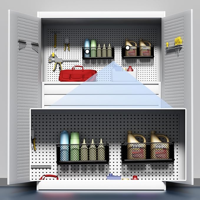 Buyyyit Magnetic Basket Bins Fridge Organizer Pencil Holder - Whiteboard Accessories for Home Kitchen Organization (Mesh Black-High)