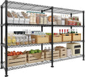 Garvee Metal Storage Shelves 4-Tiers, Standing Garage Shelving Unit 59"W x 13.8"D x 59.5"H, Heavy Duty Wire Shelving Rack Load 1060LBS, Adjustable Storage Shelf for Home Kitchen Pantry Basement(Black)