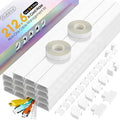 212.6in Cord Hider Kit, Cord Covers for 3-4 Wires on Wall, Cable Hider Wire Covers for Cords on Wall, Paintable Cord Hider for Walls Mount Tv, Cable Cover Raceway, W1.18 H0.6in, White