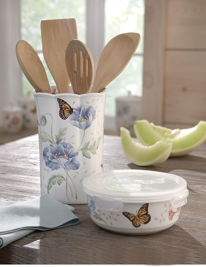 Lenox 824646 Butterfly Meadow Serve & Store Container, Small Container 6.25" D x 2.75" H (Pack of 12)