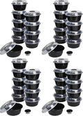 GoodCook 4-Cup Meal Prep Bowls Set with Lids and Dressing Cup,Microwavable Food Storage Containers for Meal Prepping,Set of 10,Black,(Pack of 4)