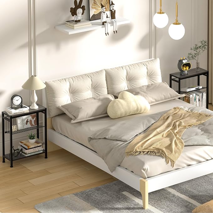 Side Table for Small Spaces, Set of 2 Narrow End Table with Magazine Holder, 2 in 1 Design Slim Side Table, Skinny Nightstand for Living Room Bedroom, Thin Side Magazine Table, Grey