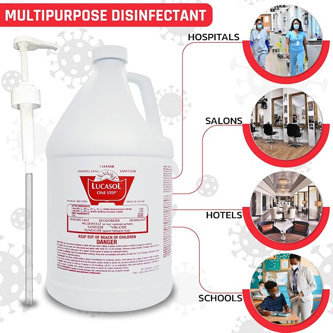 Lucasol One Step Hospital Grade Disinfectant Sanitizer w/ Pump Dispenser