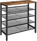 HOOBRO Shoe Rack, 5-Tier Shoe Storage Unit Flat & Slant Adjustable Shoe Organizer Shelf for 16 Pairs, Durable and Stable, for Entryway, Hallway, Closet, Dorm Room, Industrial, Rustic Brown BF01XJ01
