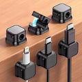 12Pack Spring Cord Organizer,Magnetic Cable Clips, Cable Management, Office Desk Accessories, Cord Organizer, Cable Smooth Adjustable,for Desk, Wall, Car, Home Office, Phone Cable Management (Black)