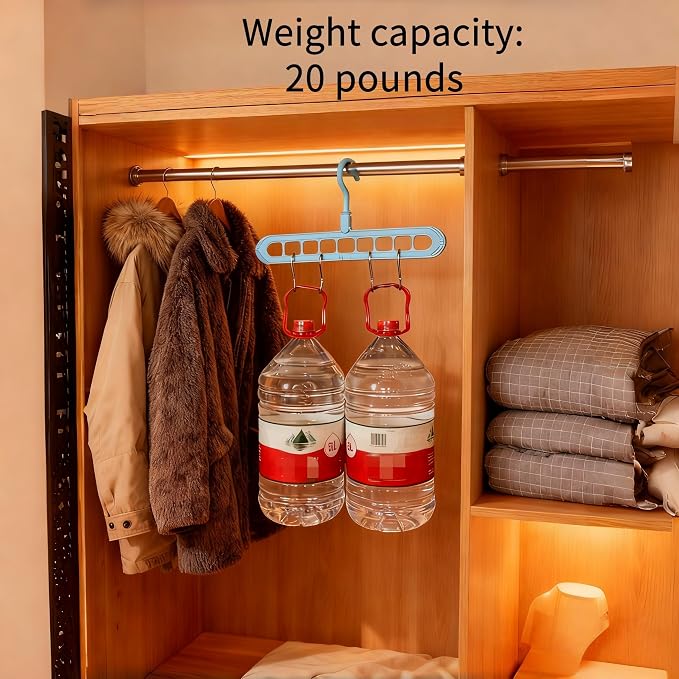 9 Space-Saving Hangers Heavy-Duty PP Plastic Tiered Hanger Organizer with Non-Slip Foldable Design, for Closet (Random, 5)