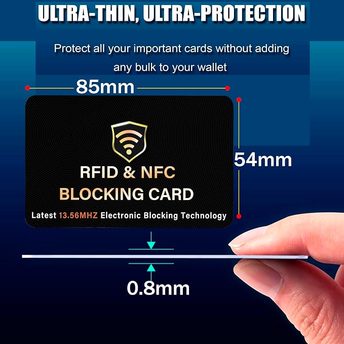 SaiTech IT RFID Blocking Card for Credit Debit ID Card, Black | Slim Anti-Theft Contactless NFC RFID Blocker Protector, Easily Fit into Wallet and Purse, for Men & Women