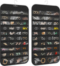 Hanging Jewelry Organizer 80-Pocket Double-Sided Storage, 1-Pack, Black | Foldable clear PVC 80-pocket storage; swivel hook fits walls, doors & rods to organize earrings, necklaces, bracelets & rings
