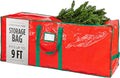 Handy Laundry Christmas Tree Storage Bag for 9 Foot Artificial Tree – Heavy Duty Waterproof Tarp, Reinforced Handles, Double Zipper, Protects from Dust & Moisture, Spacious Holiday Décor Storage, Red