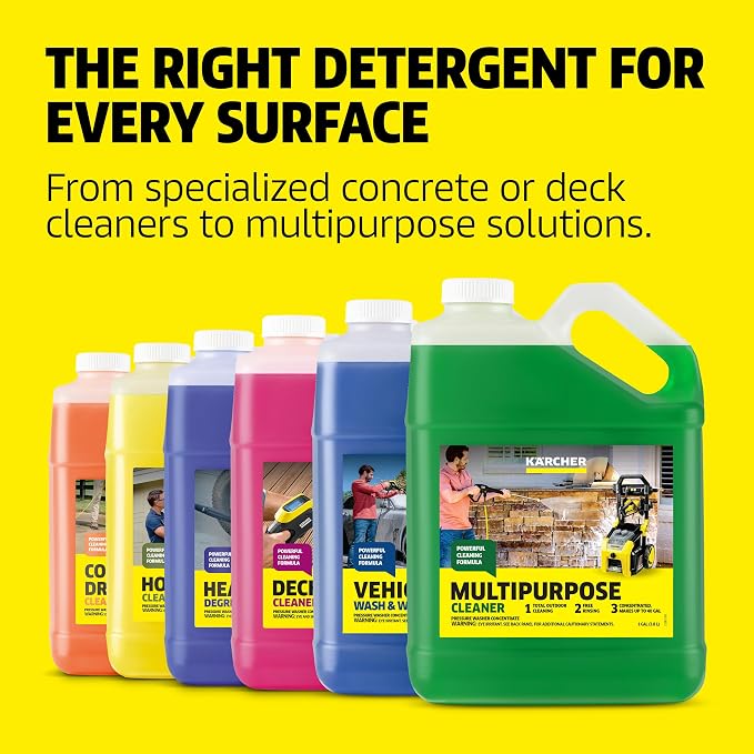 KÄRCHER Wood Fence & Deck Cleaner, For Pressure Washers | Removes Dirt and Grime from Wood, Composite, and PVC, Highly Concentrated, Makes up to 40 gal of Cleaner, Residue Free
