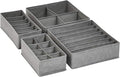 Amazon Basics Deep Drawer Organizer for Clothes, Collapsible Storage Boxes for Socks, Underwear and Baby Items, Set of 2, Gray | Set of 4