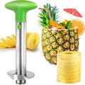 Zulay Kitchen Stainless Steel Pineapple Corer & Slicer – Heavy Duty Pineapple Cutter & Eye Removal Tool – Effortless Core Remover Tool with Sharp Reinforced Blade & Ergonomic Handle - Lime Green
