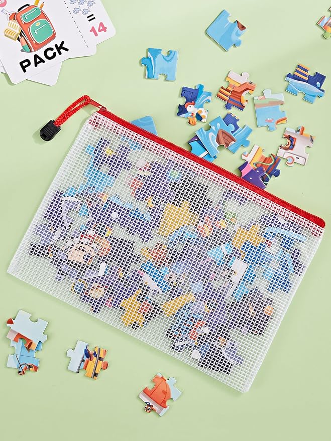 JARLINK 20 Pack 10 Colors Zipper Mesh Document Pouch, 6x9 Inch/A5, Plastic Water-Resistant File Bags, for School Office Supplies, Cosmetics Travel Storage, Assorted Color