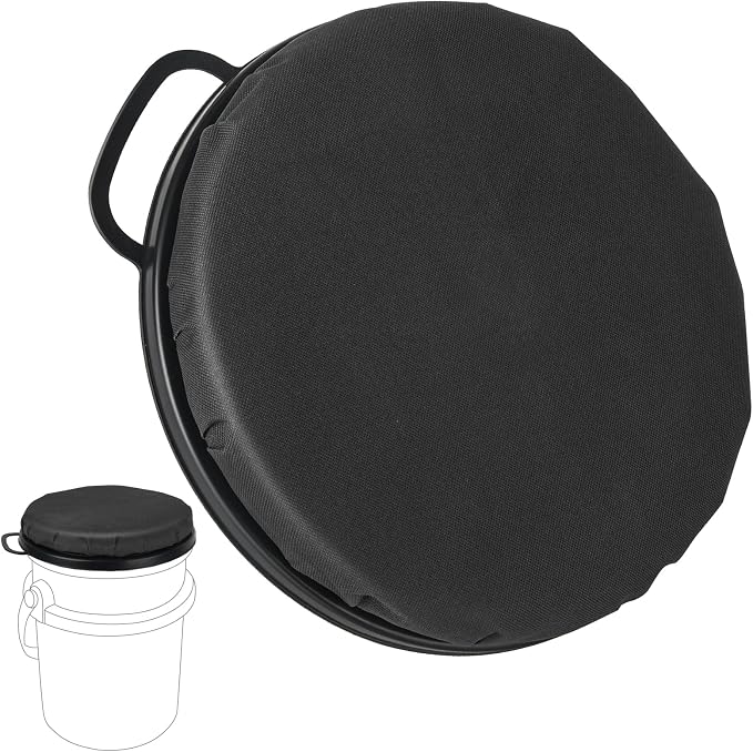 5 Gallon Bucket Seat for Yeti, Swivel Lid With Padded Top for Cozy Sitting, Cushion for Outdoor Fishing, Hunting, Gardening, Camping, Car Washing, Baseball Training