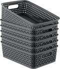 6 Pack Plastic Storage Baskets, Small Baskets for Organizing, Plastic Storage Bins Wicker Pantry Organizer Bins Household Toys for Laundry Room, Bedrooms, Kitchens, Cabinets, Countertops | Plastic, Storage Bins, Pantry Organizer Household Toys, for Lau...