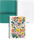 Steel Mill & Co Cute Floral Mini Spiral Notebook, 8.25" x 6.25" Journal with Durable Hardcover and 160 Lined Pages, Garden Blooms (Cream)
