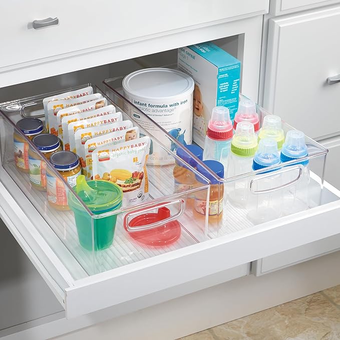 iDesign Stackable Storage Bin - Clear | Organizer Bin for Kitchen and Pantry, Made in USA