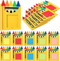 Kosiz 10 Set Back to School Teacher Appreciation Gift Bulk Crayons Wooden Sticky Note Holder with Note and Ballpoint Pen Crayons Party Favor for Back to School Classroom Teacher Gift