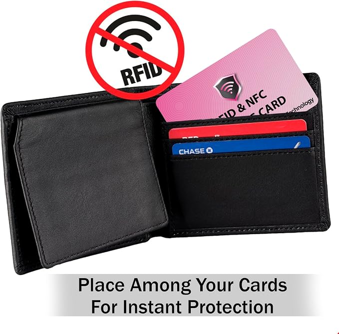 SaiTech IT 10 Pack RFID Blocking Card for Credit Debit ID Card, Pink | Slim Anti-Theft Contactless NFC RFID Blocker Protector, Easily Fit into Wallet and Purse, for Men & Women