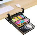 ROSYLINE Under Desk & Desktop Drawer Organizer, 2-Tier Big Capacity | Steel Construction, Clip-On No Drill Installation, Fits A4 Paper, for Office & Household Supplies