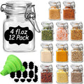 ComSaf Square Small Glass Spice Jars with Airtight Lids 4 oz 12 Pack Pantry | Honey herbs, Farmhouse pantry organization, Mini favor jars, Labels included, Funnel included, Kitchen storage, Snacks