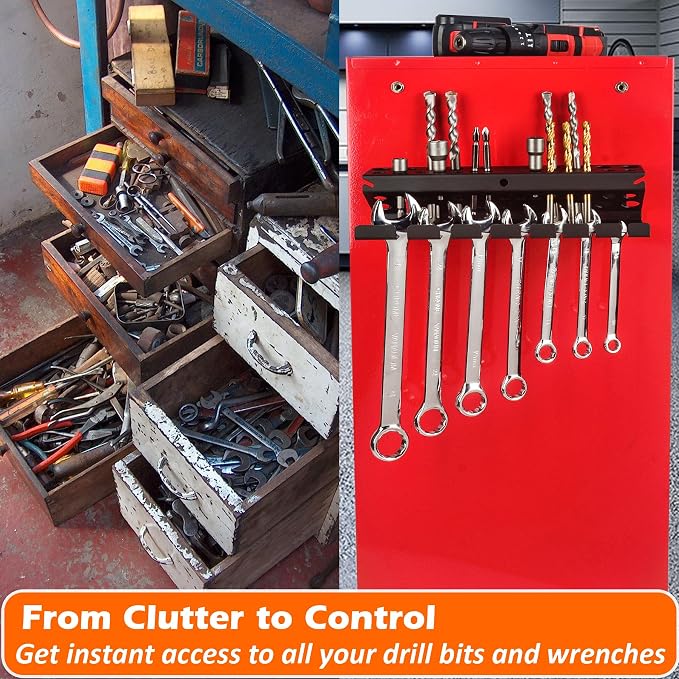 MUTUACTOR Screwdriver Organizer Rack Heavy Duty,Magnetic Mount Screwdriver Holder Plier Organizer,Magnetic Tool Holder Storage Holder for Various Screwdrivers Pliers Shears Tool Chest Cart Workbench
