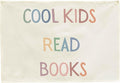 Cool Kids Read Books Reading Corner Banner- Funny Wall Decor Sign for Teachers and Kids-Playroom Homeschool Preschool Kindergarten Beige Cotton Canvas Rectangular Flag-Teacher Gift,28.5x20 Inch
