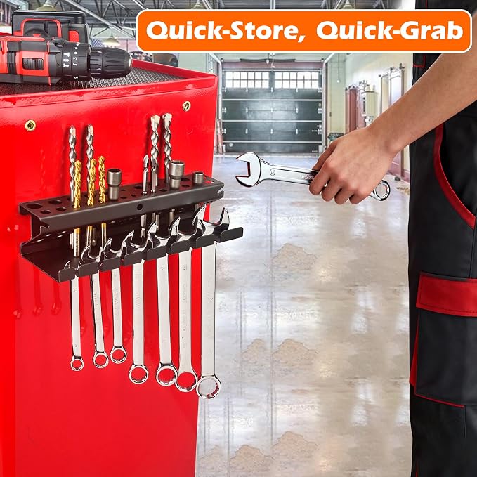 MUTUACTOR Screwdriver Organizer Rack Heavy Duty,Magnetic Mount Screwdriver Holder Plier Organizer,Magnetic Tool Holder Storage Holder for Various Screwdrivers Pliers Shears Tool Chest Cart Workbench