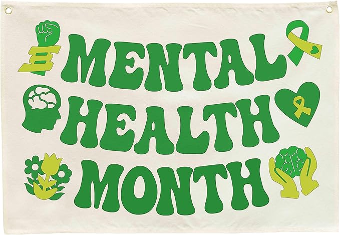 Classroom Wall Banner Decor-Teacher Gift-Inspirational Back to School Wall Art Flag Decor-Mental Health Month-Hanging Canvas Banner for Classroom Reading Corner Homeschool Teacher Office