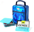 Arctic Zone Chrome Lunch Box Combo for Kids with Gel Ice Pack and Sandwich Container, Insulated Bag for Travel Lunch, Midnight