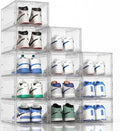 KEFA XL Shoe Storage Box Organizer, 12 Pack Shoe Boxes Clear Plastic Stackable, Sneaker Display Case Container Fit for US 12