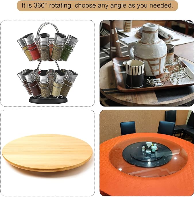 MECCANIXITY 7inch Rotating Swivel Stand with Steel Ball Bearings Lazy Susan Base Turntable for Kitchen Corner Cabinets, White