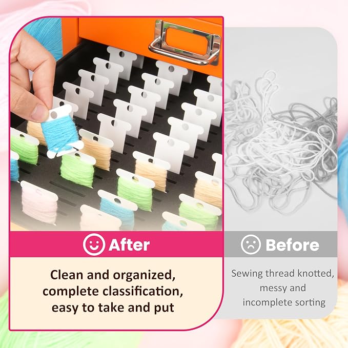 3 Packs DIY-Cut EVA Foam Insert with 300PCs Embroidery Floss Bobbins, Embroidery Floss Organizer for Bisley MultiDrawer Cabinet or 15*11-inch Multi-drawer Cabinet, Cross Stitch Storage, Set of Sewing