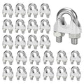 25 Pcs 1/2" M13 Wire Rope Clip Clamps Galvanized for Cable/Tent Rope | Galvanized iron, rust-proof, U-bolt & saddle, deep-thread, easy install, secures wire/rope for rigging/fences/guardrails
