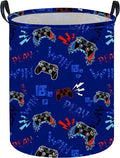 Game Laundry Basket Baby Hamper Dirty Clothes hamper Baby Nursery Hamper Gift Baskets Toy Storage Bin Boy Room Decor(Blue Games)