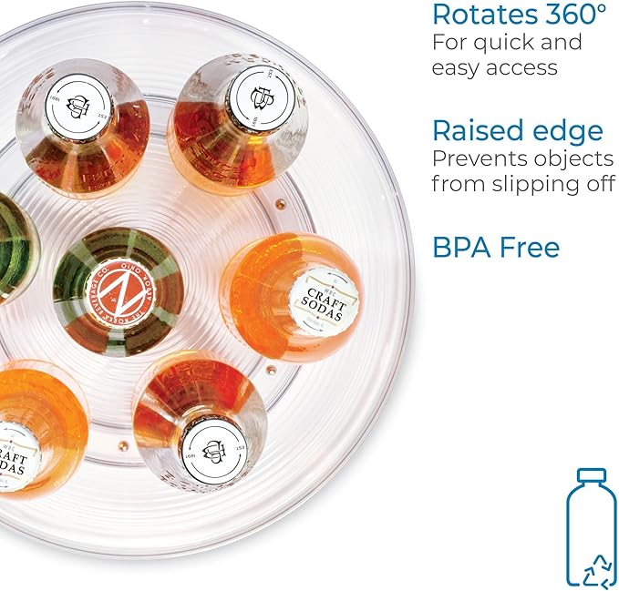 iDesign Plastic Lazy Susan Turntable Organizer, Clear | Kitchen Storage, Pantry Organizer