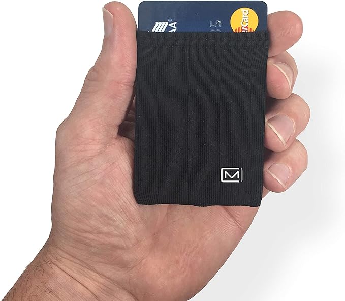 Modern Carry Ultra Thin Wallet for Men & Women, Single Pocket or 2 Slot Options, Slim Stretch Fabric Minimalist Front Pocket Card Holder