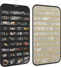 Hanging Jewelry Organizer, 80-Pocket Double-Sided Storage, 1-Pack, Black and Beige