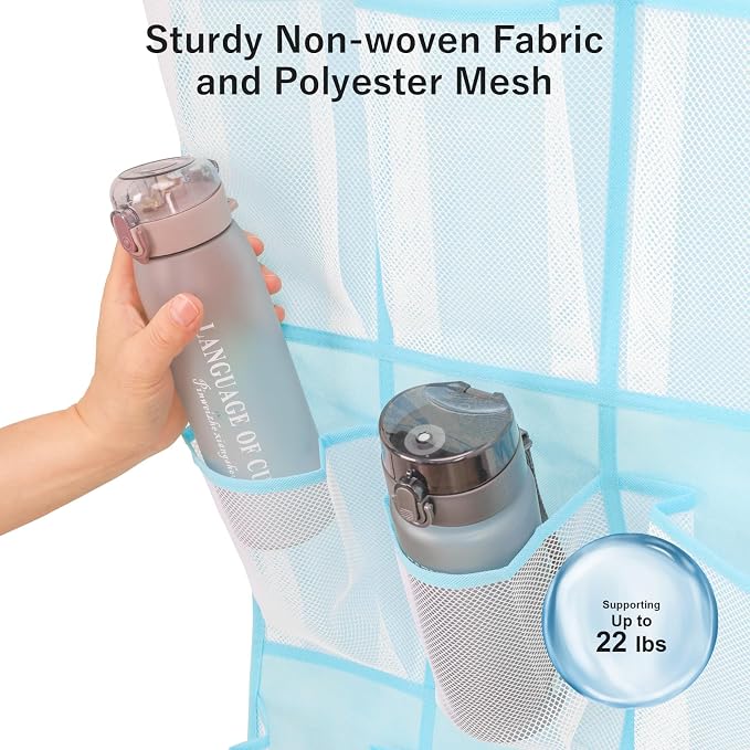 F-color Over the Door Organizer for Cruise - 16-Pocket Hanging Organizer | Tool-Free Mount with 4 Metal Hooks, See-Through Mesh Pockets, Lightweight & Foldable, Space-Saving for Travel and Daily Use